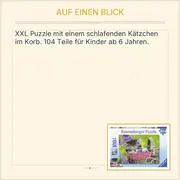Vorschaubild 2 von Puzzle XXL 100 Teile Schlafendes Kätzchen im Korb ab 6+