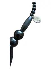 Vorschaubild 2 von Damen Halskette Holz Perlen Schwarz Elegant 94 cm Alltag