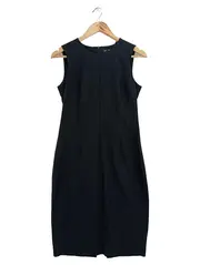 Vorschaubild 1 von Damen Etuikleid Business Kleid Gr. 34/XS Schwarz Baumwolle