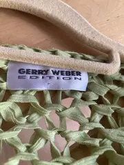 Vorschaubild 2 von Damen Pullover Gr. 38 Grün Kurzarm Lochmuster Casual Strickpullover