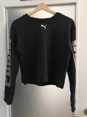 Vorschaubild 2 von Kinder Pullover Gr. 164 Schwarz Sportlich Logo Langarm Sweatshirt