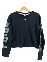 Vorschaubild 1 von Kinder Pullover Gr. 164 Schwarz Sportlich Logo Langarm Sweatshirt