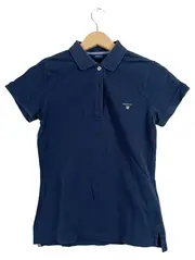 Vorschaubild 1 von Damen Poloshirt Blau Gr. L 40 Baumwolle Klassisch Logo