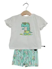 Vorschaubild 1 von Baby Set T-Shirt + Shorts Gr. 74 Dino-Print Türkis Weiß
