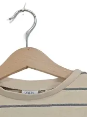 Vorschaubild 3 von Kinder Langarmshirt Baumwolle Gestreift Beige Gr. 92 Alltag