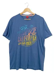 Vorschaubild 1 von Herren T-Shirt Grafik Print Blau Gr. XL 100% Wolle