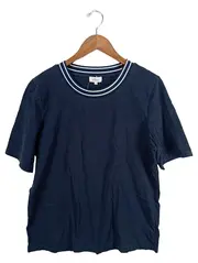 Vorschaubild 1 von Damen T-Shirt Blau Uni Kurzarm Baumwolle Gr. 44/XXL Freizeit