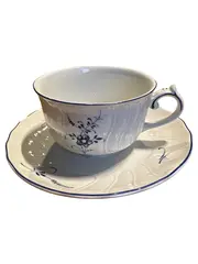 Vorschaubild 1 von Vieux Luxembourg Tasse Untertasse Porzellan Weiß Blumen 6cm