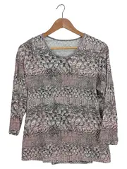 Vorschaubild 1 von Damen Langarmshirt Gr. 40/L Mehrfarbig Casual Viskose