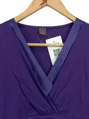 Vorschaubild 4 von Damen Bluse Lila Gr. 34 Wickeloptik 3/4-Arm Viskose Modern