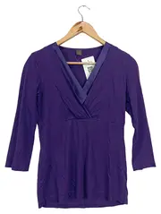 Vorschaubild 1 von Damen Bluse Lila Gr. 34 Wickeloptik 3/4-Arm Viskose Modern