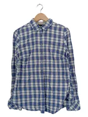 Vorschaubild 1 von Damen Freizeithemd Gr. 10 Blau Kariert Casual Langarm