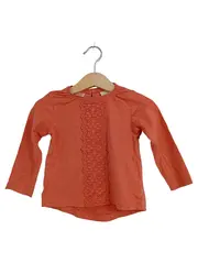 Vorschaubild 1 von Baby Mädchen Langarmshirt Gr. 80 Orange Häkeldetail Baumwolle Casual
