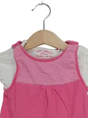 Vorschaubild 2 von Langarmshirt Mädchen Gr. 68 Pink Weiß Baumwolle Rüschen Gestreift