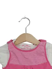 Vorschaubild 3 von Langarmshirt Mädchen Gr. 68 Pink Weiß Baumwolle Rüschen Gestreift