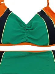 Vorschaubild 2 von Bikini Damen Gr. 50 Orange Grün Schwarz Bademode