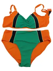 Vorschaubild 1 von Bikini Damen Gr. 50 Orange Grün Schwarz Bademode