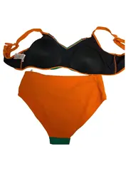Vorschaubild 3 von Bikini Damen Gr. 50 Orange Grün Schwarz Bademode