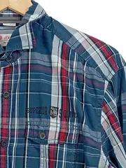 Vorschaubild 3 von Herren Freizeithemd Kariert Blau Langarm Baumwolle Gr. M