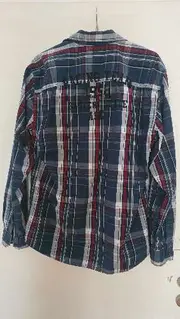 Vorschaubild 2 von Herren Freizeithemd Kariert Blau Langarm Baumwolle Gr. M