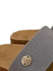 Vorschaubild 4 von Damen Pantoletten Sandalen Korkfußbett Blau Gr. 36 Sommer