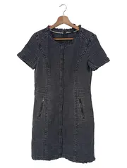 Vorschaubild 1 von Jeanskleid Damen Gr. 36/S Grau Casual Kurzarm Kleid