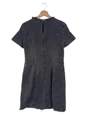 Vorschaubild 2 von Jeanskleid Damen Gr. 36/S Grau Casual Kurzarm Kleid