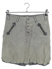 Vorschaubild 1 von Damen Rock Minirock Grau Gr. S Baumwolle Casual Reißverschluss