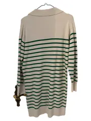 Vorschaubild 6 von Strickkleid Damen Gr. S Beige Grün Gestreift Maritim Baumwolle