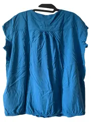 Vorschaubild 2 von Damen Bluse Gr. 44 XXL Blau Casual Kurzarm Shirt