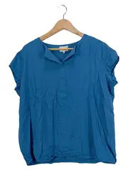 Vorschaubild 1 von Damen Bluse Gr. 44 XXL Blau Casual Kurzarm Shirt