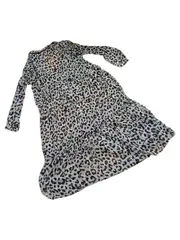 Vorschaubild 3 von Blusenkleid Damen Gr. M Leopardenmuster Animal-Print Midi