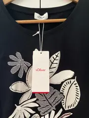 Vorschaubild 6 von Damen T-Shirt Blumenmuster Gr. 34/XS Casual Schwarz