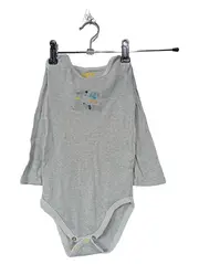 Vorschaubild 1 von Happy Kids Baby Body Langarm Gr. 86/92 Grau Tiermotiv Baumwolle