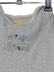Vorschaubild 2 von Happy Kids Baby Body Langarm Gr. 86/92 Grau Tiermotiv Baumwolle