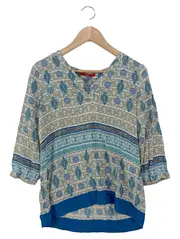 Vorschaubild 1 von Bluse Damen Gr. 36/S Mehrfarbig Ethno Vintage 3/4-Arm Viskose