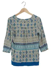 Vorschaubild 2 von Bluse Damen Gr. 36/S Mehrfarbig Ethno Vintage 3/4-Arm Viskose