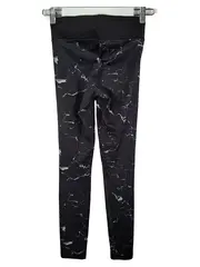 Vorschaubild 2 von Damen Leggings Climalite Marmormuster Schwarz Größe XS