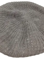 Vorschaubild 2 von Damen Baskenmütze Strickmütze Grau Rippstrick