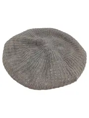 Vorschaubild 1 von Damen Baskenmütze Strickmütze Grau Rippstrick