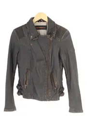 Vorschaubild 1 von Damen Lederjacke Biker-Stil Gr. 36/S Grau