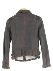 Vorschaubild 2 von Damen Lederjacke Biker-Stil Gr. 36/S Grau