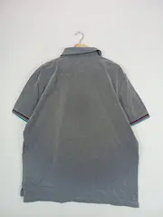Vorschaubild 2 von Herren Poloshirt Grau XXL 54 Baumwolle Casual Streifen Meliert