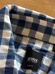 Vorschaubild 4 von Herren Freizeithemd Karo Kurzarm Blau Gr. 48/M Slim Fit