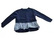 Vorschaubild 3 von Pullover Kinder Gr. 110/116 Blau Langarm Baumwolle Streifen