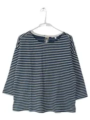 Vorschaubild 1 von Damen Langarmshirt Maritim Gestreift Blau Weiß Gr. XS