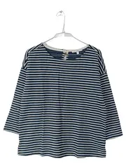 Vorschaubild 3 von Damen Langarmshirt Maritim Gestreift Blau Weiß Gr. XS