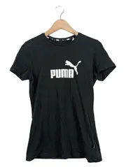 Vorschaubild 1 von Damen T-Shirt Gr. M Schwarz Sportlich Logo-Print Kurzarm Baumwolle