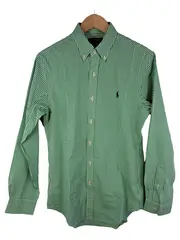 Vorschaubild 1 von Herren Hemd Slim Fit Grün Weiß Gestreift Gr. S