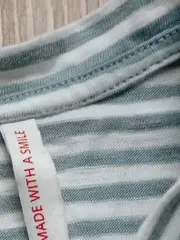 Vorschaubild 4 von Damen Langarmshirt Gr. 38 Gestreift Grün 3/4 Arm Freizeit Casual